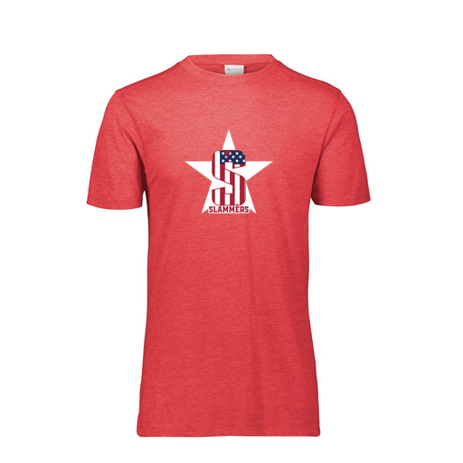 [FTSCUBRD-YS-LOGO3] Decker Youth Tri-Blend T-Shirt - Short Sleeve (Youth S, Red, Logo 3)
