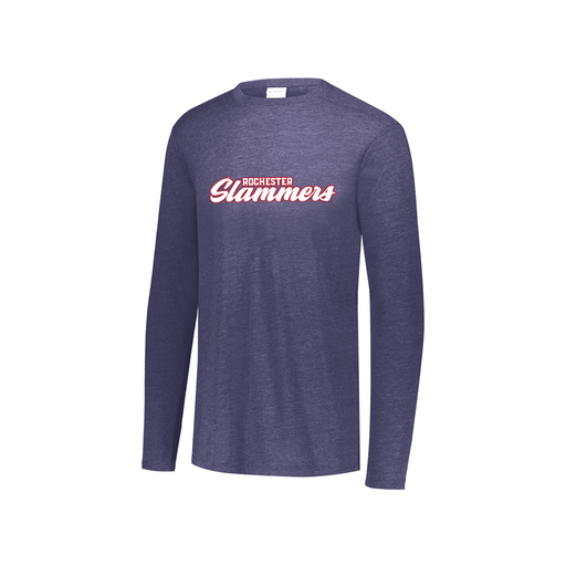 [FTLCUBNV-YS-LOGO1] Decker Youth Tri-Blend T-Shirt - Long Sleeve (Youth S, Navy, Logo 1)