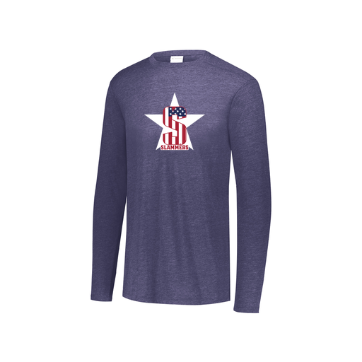 [FTLCUBNV-YS-LOGO3] Decker Youth Tri-Blend T-Shirt - Long Sleeve (Youth S, Navy, Logo 3)