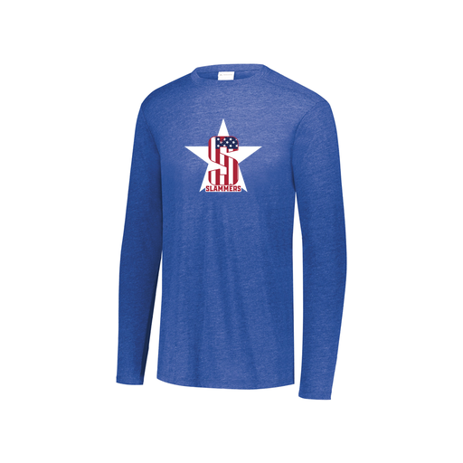 [FTLCUBRY-YS-LOGO3] Decker Youth Tri-Blend T-Shirt - Long Sleeve (Youth S, Royal, Logo 3)