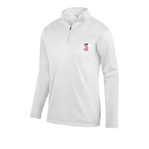 [FOLQFFWH-YS-LOGO3] Decker Youth FlexFleece 1/4 Zip (Youth S, White, Logo 3)