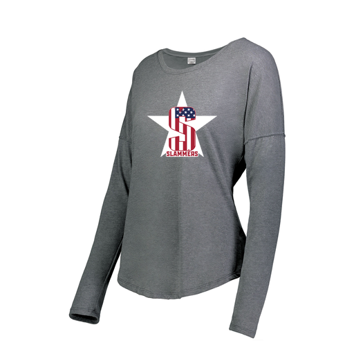 [FTLCUBGY-FAXS-LOGO3] Decker Women's Tri-Blend T-Shirt - Long Sleeve (Female Adult XS, Gray, Logo 3)