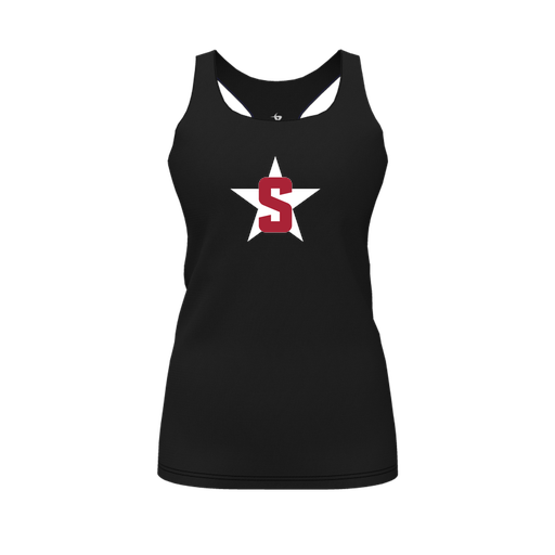 [CUS-DFW-RCBK-PER-BLK-FYS-LOGO2] Racerback Tank Top (Female Youth S, Black, Logo 2)