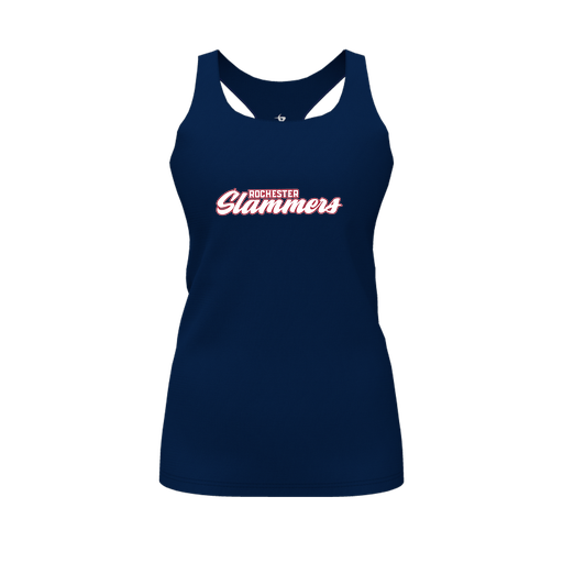[FT0TRBNV-FYS-LOGO1] Decker Racerback Tank Top (Female Youth S, Navy, Logo 1)