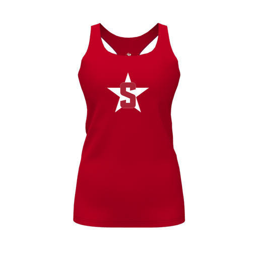 [CUS-DFW-RCBK-PER-RED-FYS-LOGO2] Racerback Tank Top (Female Youth S, Red, Logo 2)