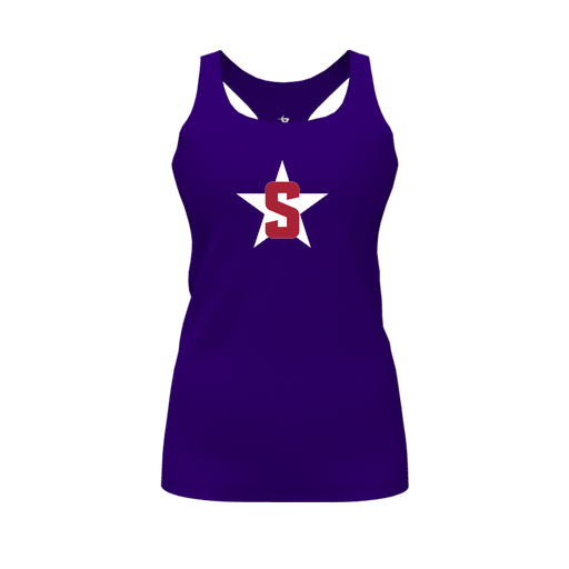 [FT0TRBPP-FYS-LOGO2] Decker Racerback Tank Top (Female Youth S, Purple, Logo 2)