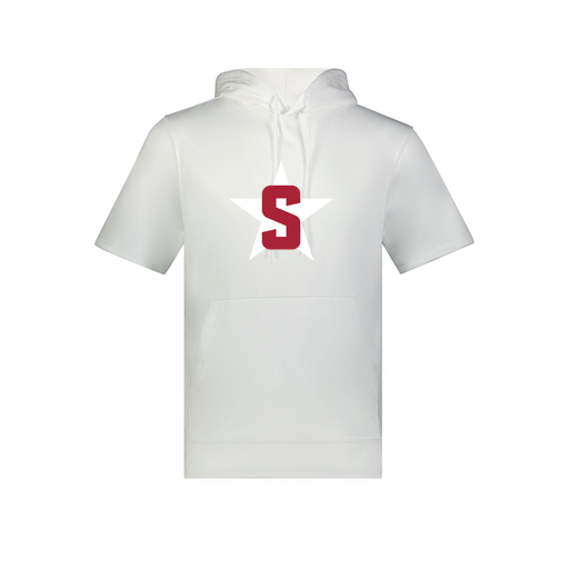 [6871.005.S-LOGO2] Men's Dri Fit Short Sleeve Hoodie (Adult S, White, Logo 2)