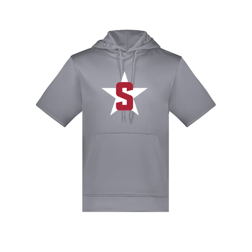 [6871.059.S-LOGO2] Men's Dri Fit Short Sleeve Hoodie (Adult S, Gray, Logo 2)