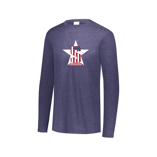 [FTLCUBNV-AXS-LOGO3] Decker Men's Tri-Blend T-Shirt - Long Sleeve (Adult XS, Navy, Logo 3)