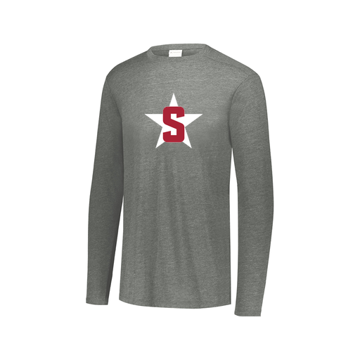 [FTLCUBGY-AXS-LOGO2] Decker Men's Tri-Blend T-Shirt - Long Sleeve (Adult XS, Gray, Logo 2)