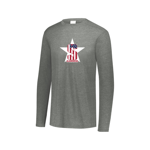 [FTLCUBGY-AXS-LOGO3] Decker Men's Tri-Blend T-Shirt - Long Sleeve (Adult XS, Gray, Logo 3)