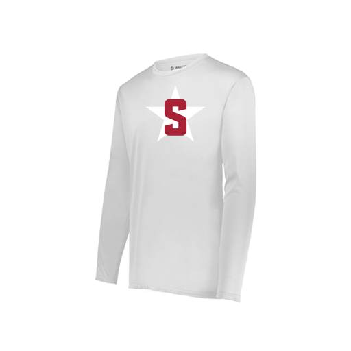 [222823.005.S-LOGO2] Youth LS Smooth Sport Shirt (Youth S, White, Logo 2)