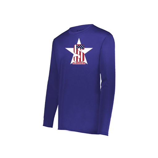 [222823.747.S-LOGO3] Youth LS Smooth Sport Shirt (Youth S, Purple, Logo 3)