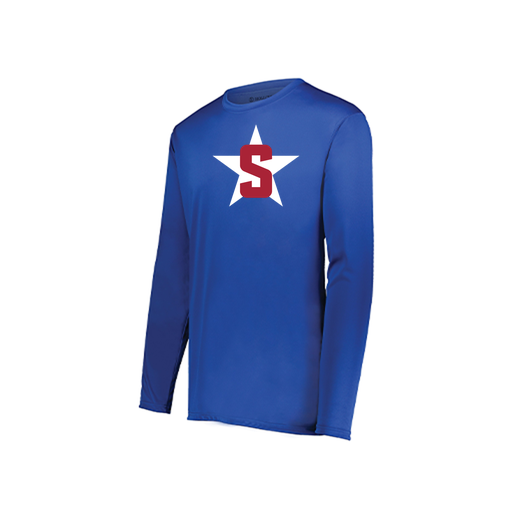 [222823.060.S-LOGO2] Youth LS Smooth Sport Shirt (Youth S, Royal, Logo 2)