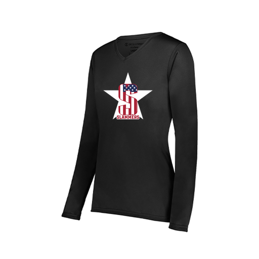 [222824.080.S-LOGO3] Ladies LS Smooth Sport Shirt (Female Adult S, Black, Logo 3)