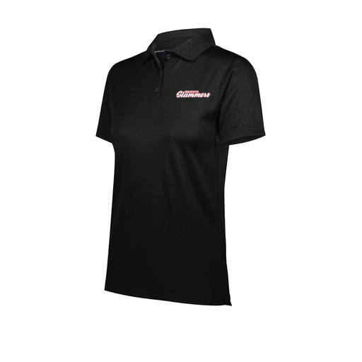 [222768.080.XS-LOGO1] Ladies Prism Polo (Female Adult XS, Black, Logo 1)