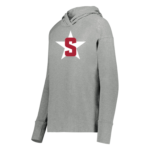 [222798-SIL-FAXS-LOGO2] Ladies Ventura Thin Knit Hoodie (Female Adult XS, Silver, Logo 2)