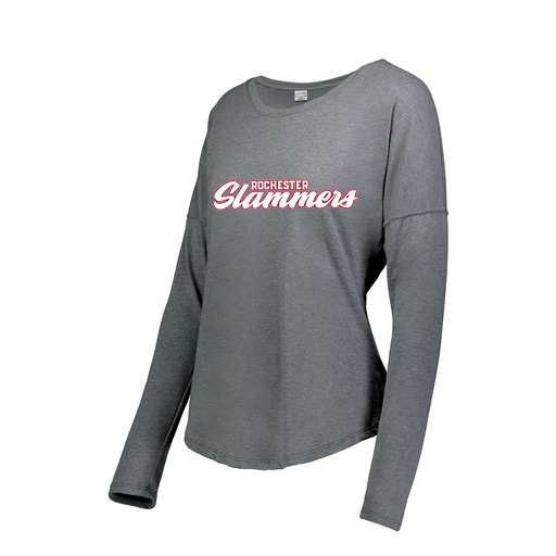 [FTLCUBGY-FAXS-LOGO1] Decker Women's Tri-Blend T-Shirt - Long Sleeve (Female Adult XS, Gray, Logo 1)